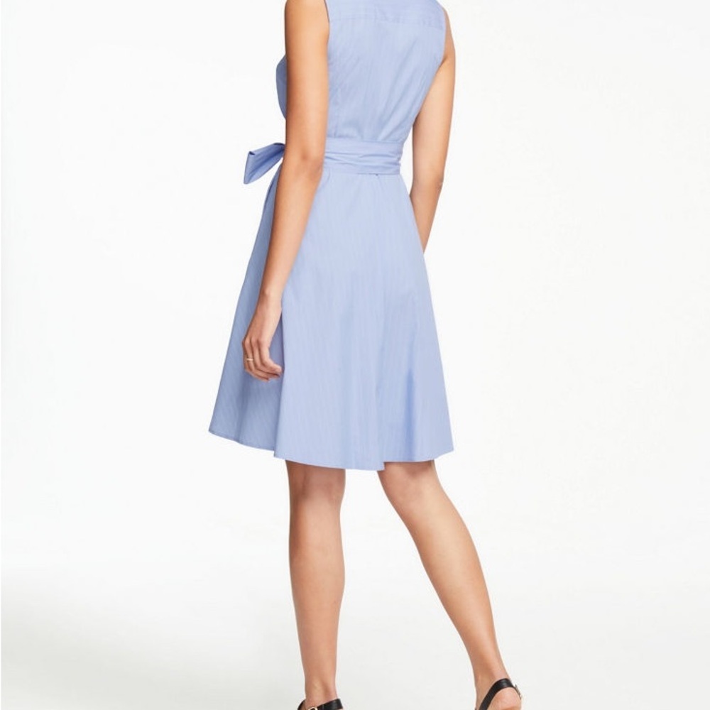 Ann Taylor Factory Sky Blue Midi Dress with Tie Waist | Size 0 | NWT - Picture 9 of 9